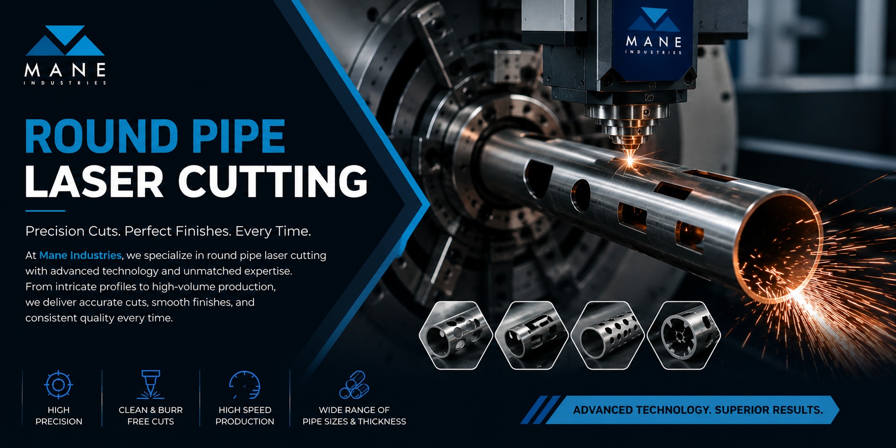 Round Pipe Laser Cutting