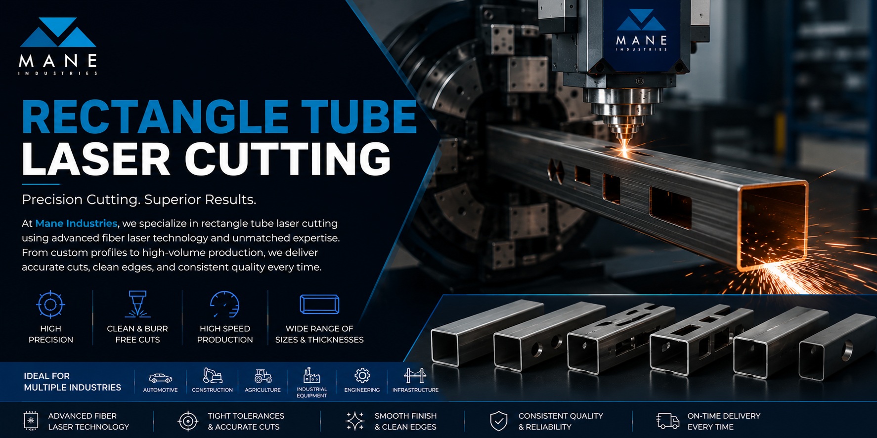 Rectangle Tube Laser Cutting