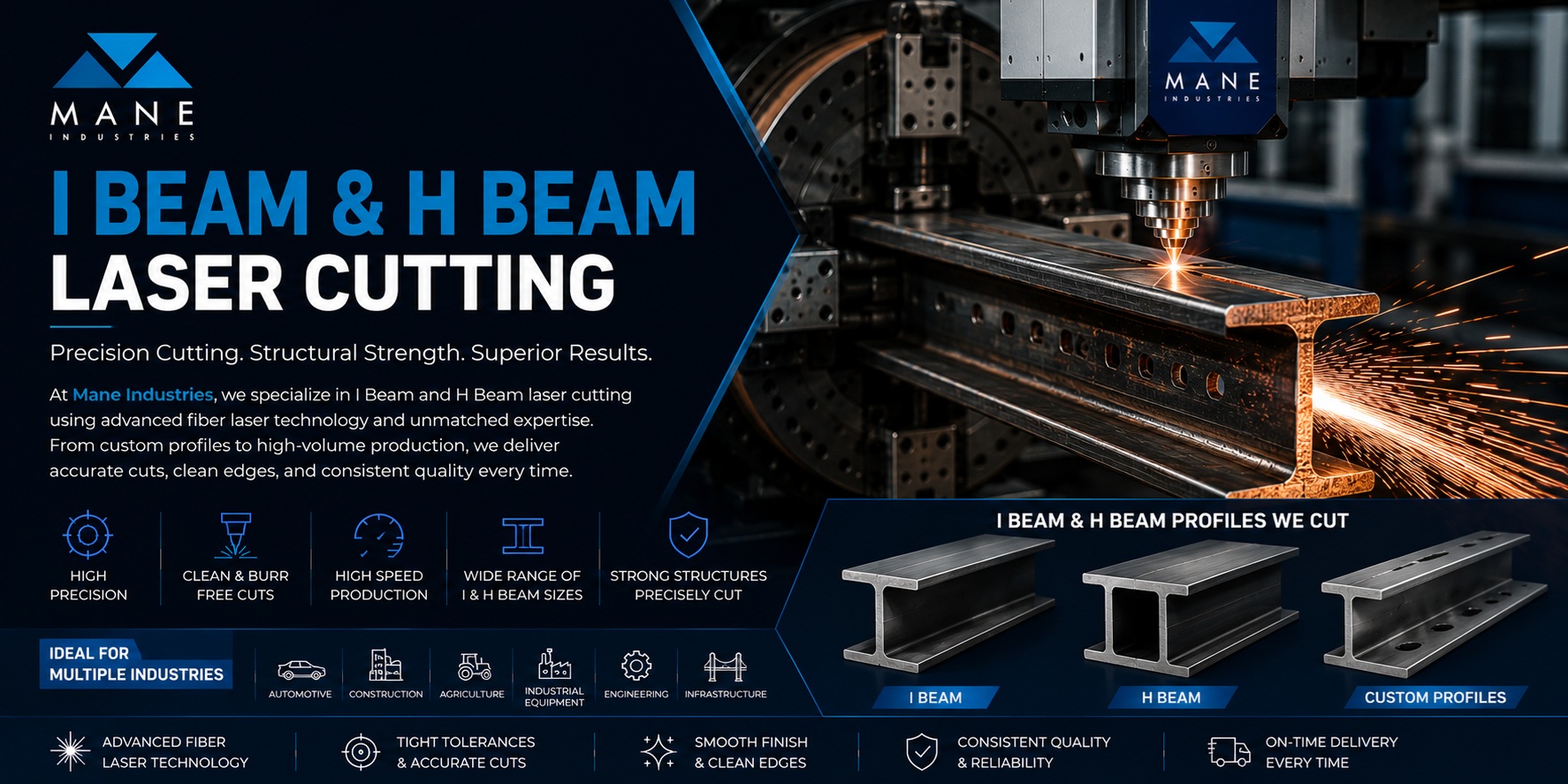 I Beam & H Beam Laser Cutting